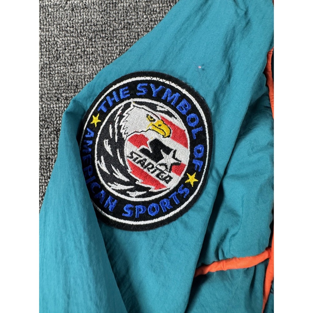 Vintage Miami Dolphins Jacket Mens XL Teal NFL Football Starter Pro Line 90s - Picture 3 of 12